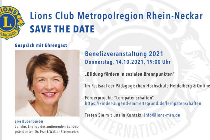 Ankündigung des Lions Club zur Veranstaltung "Bildung fördern in sozialen Brennpunkten" zugunsten der Lernpatenschaften