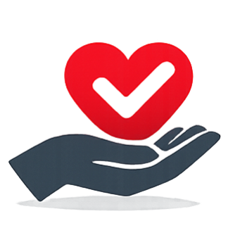 eine offene Handfläche trägt ein Herz.